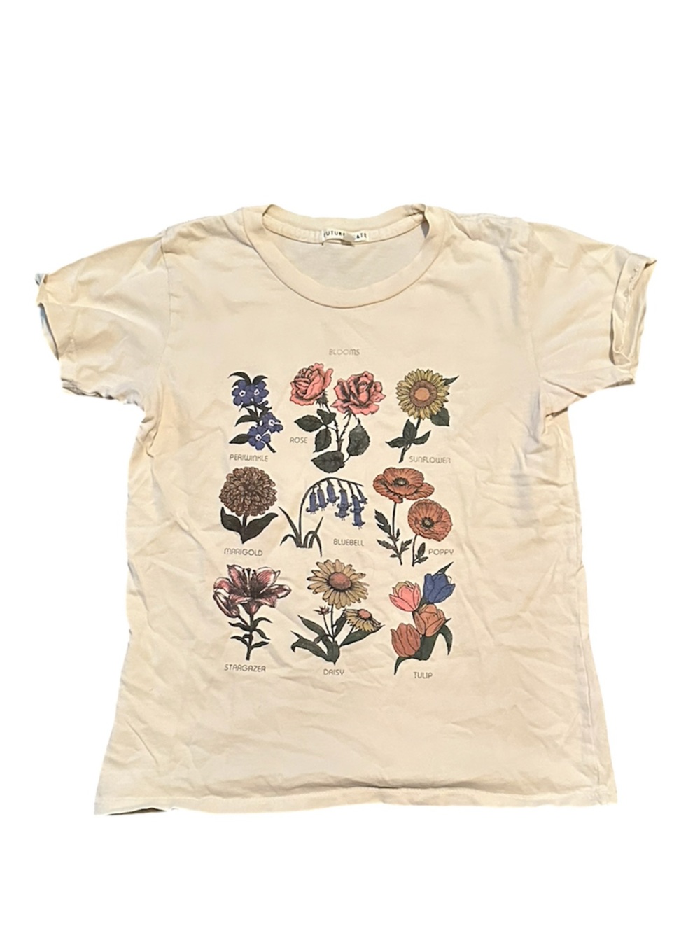 Floral Graphic Tee - Cream Flower Print